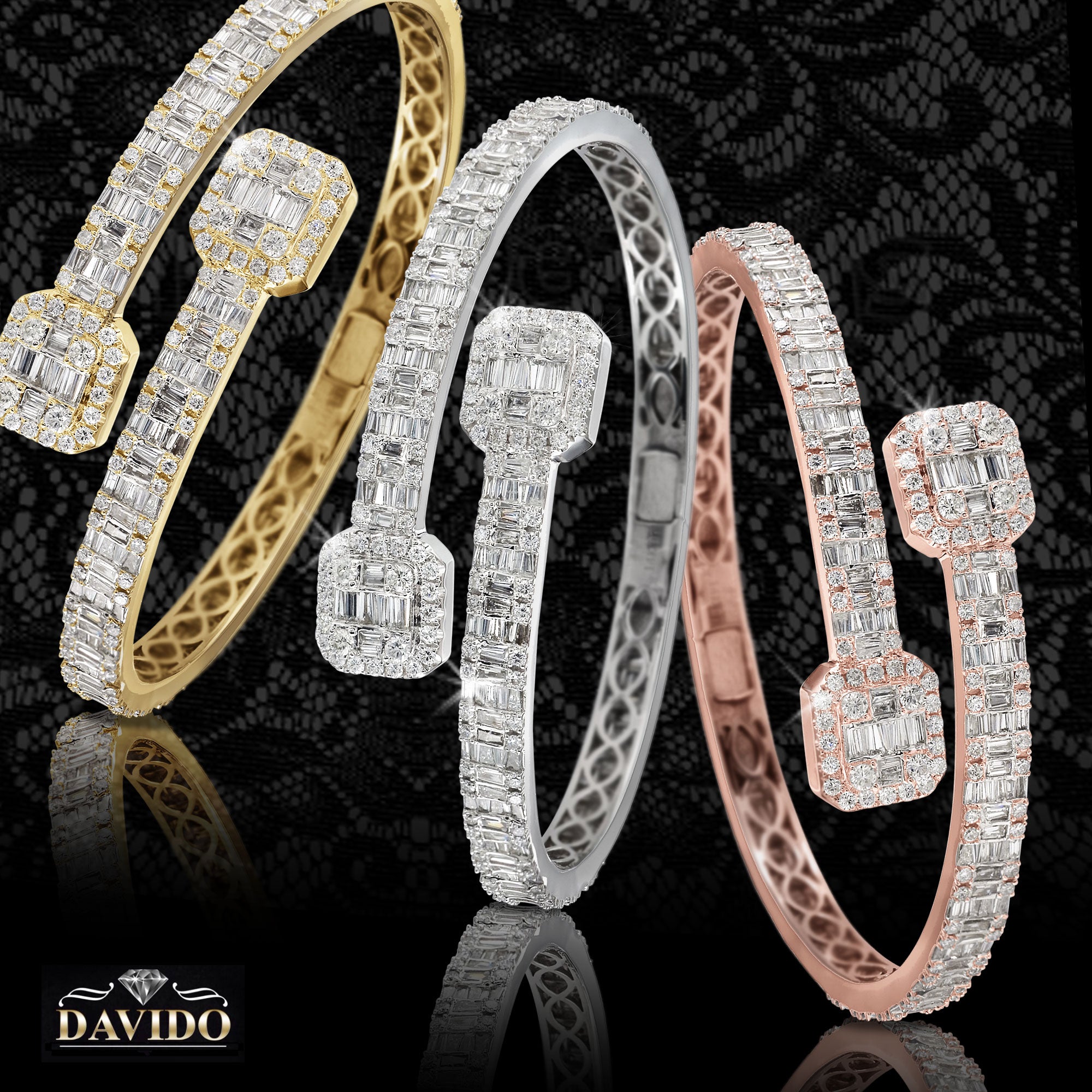 3.02 round 6.03 baguette 9.05ct baguette bangle