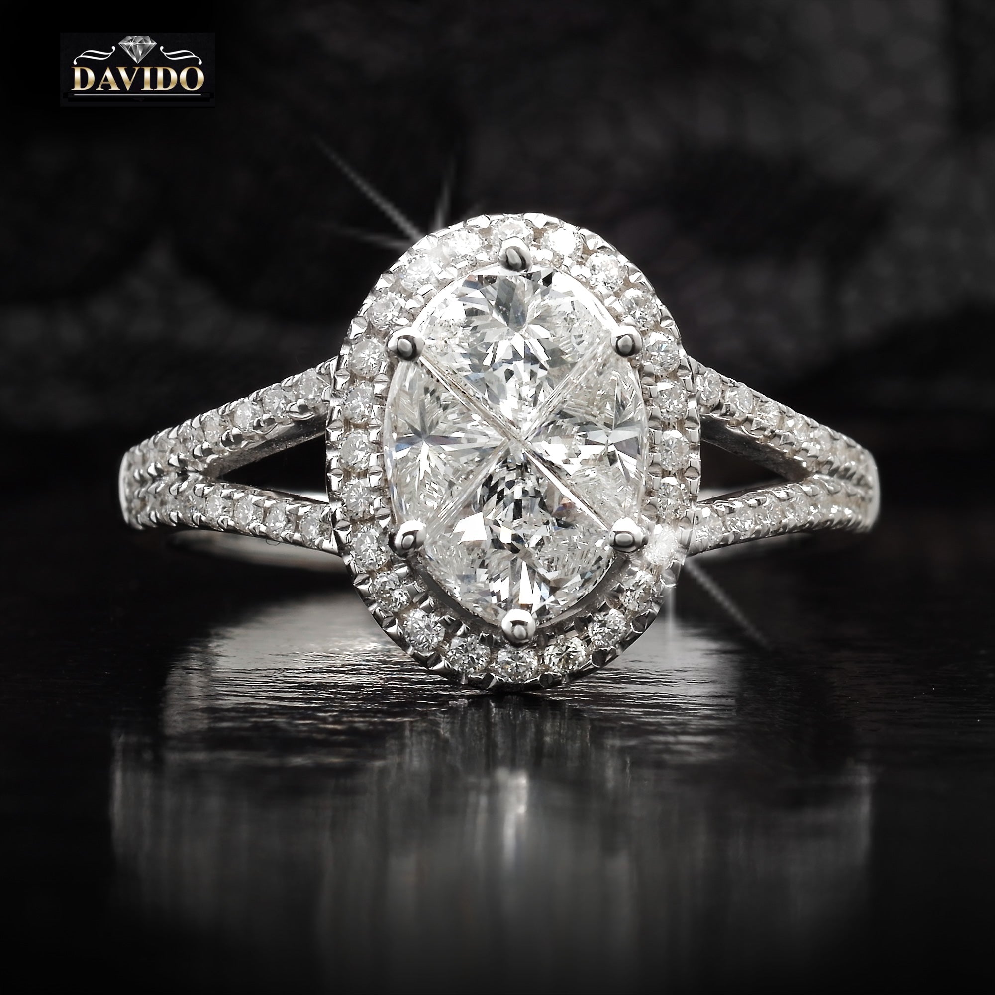 Invisible set oval halo
